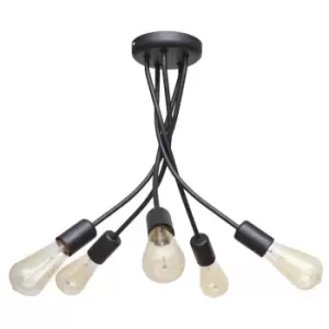 Image of Harvard Multi Arm Semi Flush Ceiling Light Black 40cm