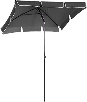 Image of Outsunny Aluminium Sun Umbrella Parasol Patio Garden Rectangular Tilt 2M x 1.25M