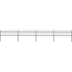 Image of Garden Fence with Spear Top Steel 6.8x0.6 m Black Vidaxl Black