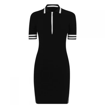 Image of Michael Kors Logo Tape Half-Zip Dress - Black 001