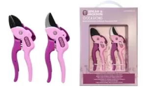 Image of Spear & Jackson Gift Set of Pink Bypass & Anvil Secateurs