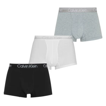 Image of Calvin Klein 3 Pack Trunks - Blk/Wht/Grey