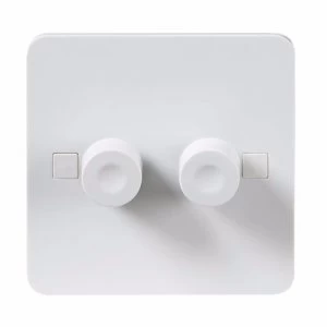 Image of KnightsBridge Pure 9mm 40-400W White 2G 2 Way 230V Electric Dimmer Switch