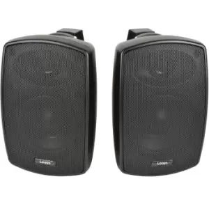 Image of 2x 4" 60W Black Outdoor Rated Speakers 8 OHM Weatherproof Wall Mounted HiFi
