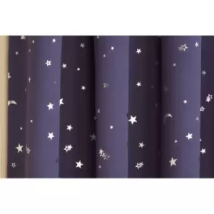 Image of Moonlight Pair of 168x183cm Blackout Curtains, Navy