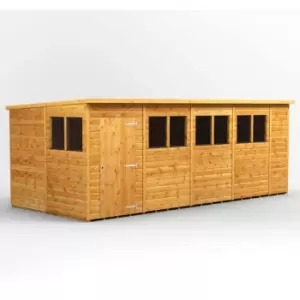 Image of Power Sheds - 18x8 Power Pent Garden Shed - Brown