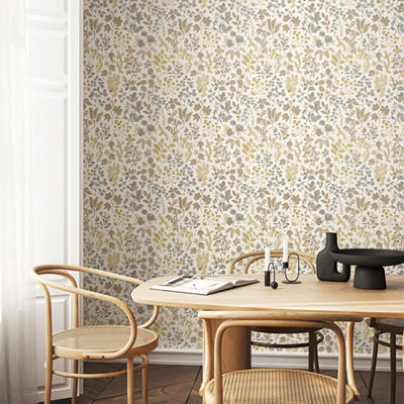 Image of Hoopla Walls Botanical Leaves - Stone & Sand 10M Wallpaper