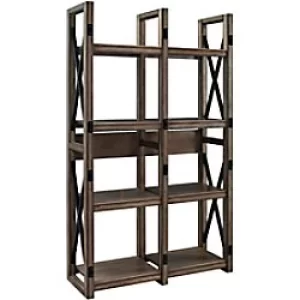 Image of Alphason Wildwood Wood Veneer Bookcase with 8 Shelves 9631096 920 x 330 x 1524mm Rustic Grey