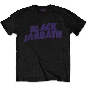 Image of Black Sabbath - Wavy Logo Kids 5 - 6 Years T-Shirt - Black