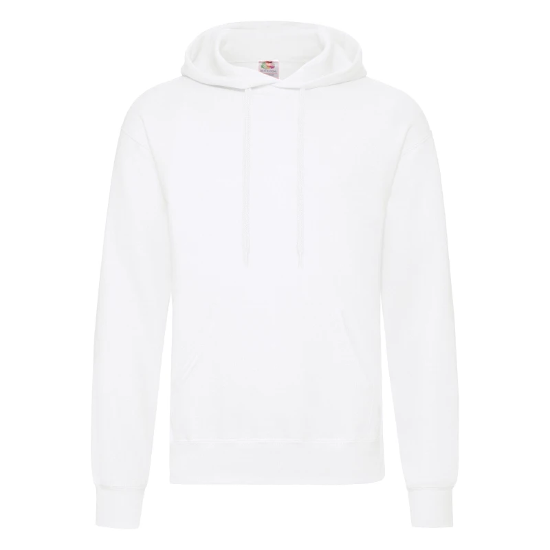 Image of Fruit Of The Loom Fruit of the Loom Men Classic Hooded Sweatshirt in White Size: Small White S Male 5063470626434