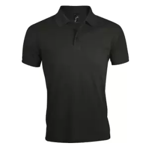 Image of SOLs Mens Prime Pique Plain Short Sleeve Polo Shirt (M) (Dark Grey)