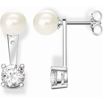 Image of Ladies Thomas Sabo Sterling Silver Glam & Soul Pearl Drop Earrings