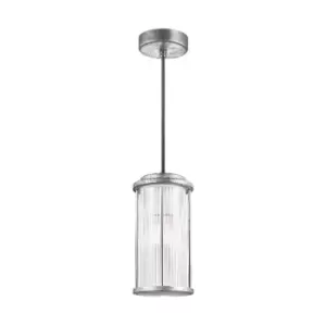 Image of Nordlux Linton Pendant Porch Lantern - Galvanised Silver
