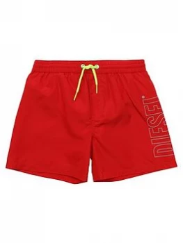 Image of Diesel Boys Classic Logo Swim Short - Red