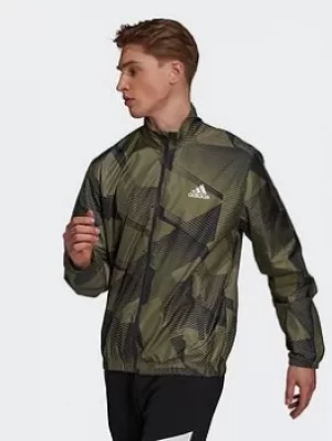 Image of adidas Sportswear Graphic Track Top, Multi/Green/Grey, Size L, Men