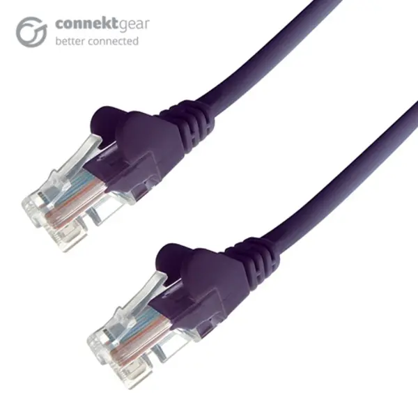 Image of Connekt Gear 2m RJ45 CAT5e UTP Stranded Flush Moulded Network Cable - 24AWG - Purple
