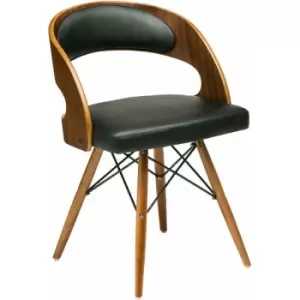 Image of Walnut Veneer Chair with Indented Back - Premier Housewares