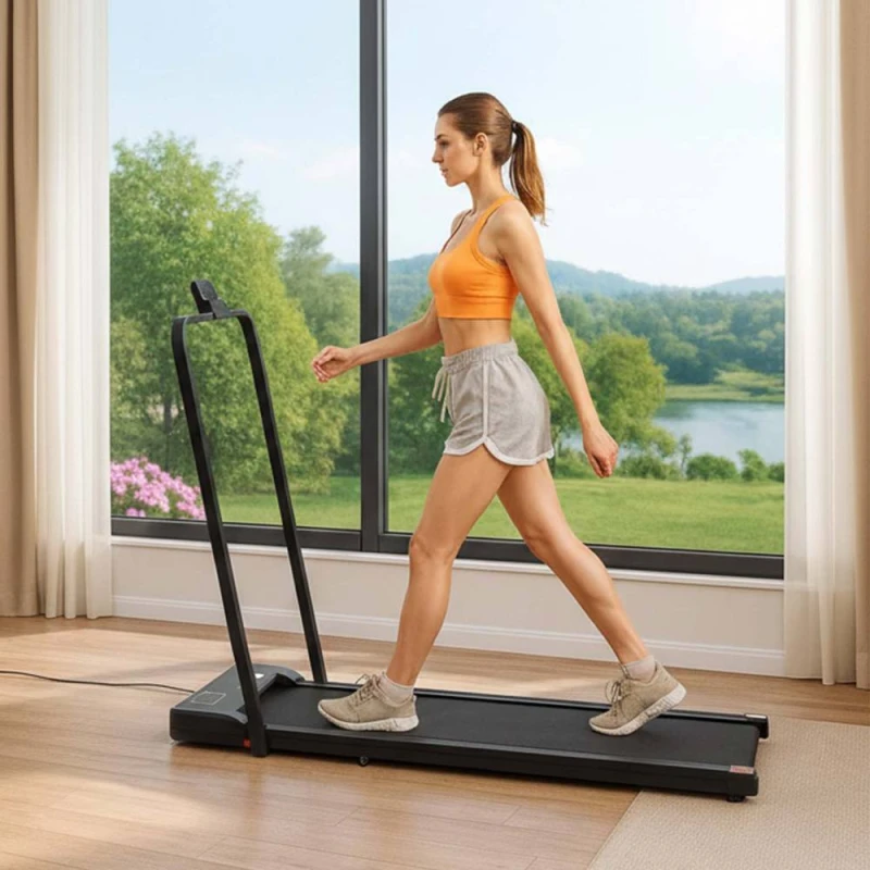 Image of Alivio Portable Remote Control Digital Treadmill Anti Slip Belt 1 - 10 km/h in Black Unisex