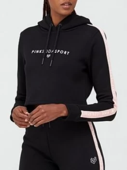 Image of Pink Soda Pink Soda Fuller Tape Hoodie, Black/Pink, Size 20, Women