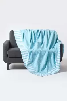 Image of Cotton Polka Dots and Stripes Sofa Throw