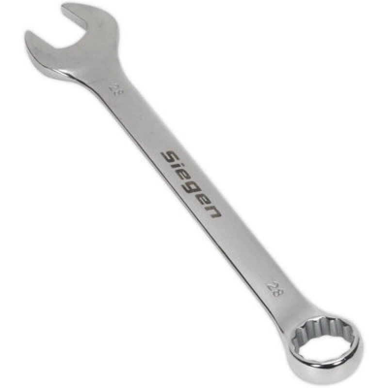 Image of Loops Hardened Steel Combination Spanner - 28mm - Polished Chrome Vanadium Wrench Metallics