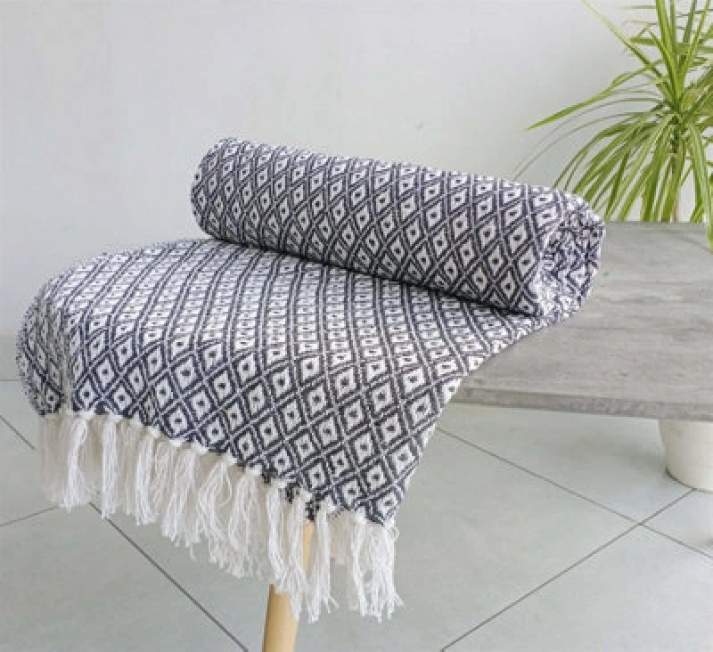 Image of Homespace Direct Ltd Rapport Home Eden Blanket/throw Charcoal 228X254Cm