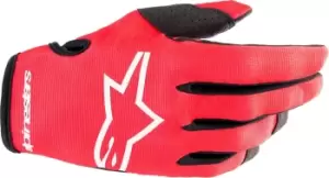 Image of Alpinestars Radar Motorcross Gloves, black-white-red Size M black-white-red, Size M