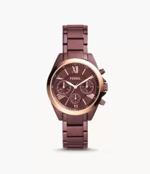 Image of Fossil Women Modern Courier Midsize Chronograph Wine Stainless Steel Watch