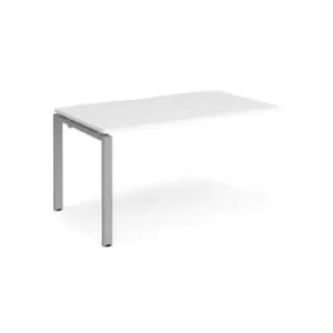 Image of Bench Desk Add On Rectangular Desk 1400mm White Tops With Silver Frames 800mm Depth Adapt