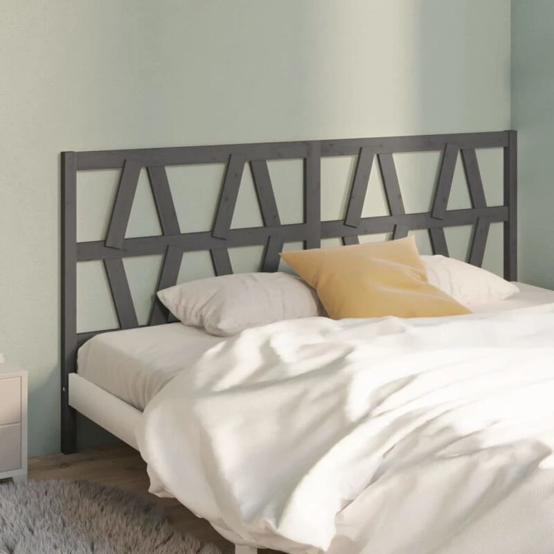 Image of VIDAXL Bed Headboard Grey 206x4x100cm Solid Wood Pine Vidaxl 8720287005230