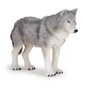 Image of PAPO Large Figurines Large Wolf Toy Figure, Three Years or Above, Grey (50211)