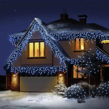 Image of Premier Decorations 960 LED Timer Icicle Lights - White