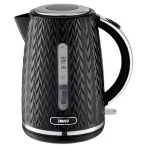 Image of Zanussi Digital Black Ridged Cordless Kettle UK Plug