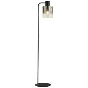 Image of Luminosa Lighting - Luminosa Ghent Large Floor Lamp, E27, Black, Smoke Fade Glass