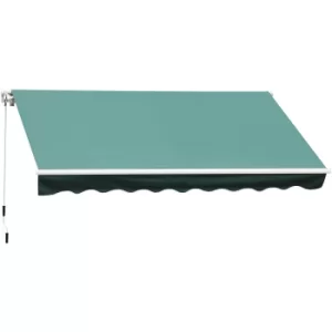 Image of Outsunny Manual Retractable Awning, 3x2.5 m-Dark Green