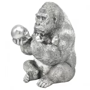 Image of Medium Silver Art Gorilla Ornament