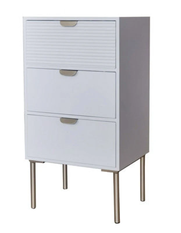 Image of MSL 75cm White Wooden 3 Drawer Chest Of Drawer 9150
