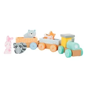 Image of Legler - Small Foot Train in Pastel Colours Wooden Kid's Toy (Multi-colour)