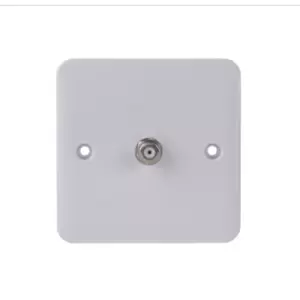 Image of Schneider Electric Lisse White Moulded - Single TV/FM Aerial Socket with F-Type Coupler, GGBL7030, White, Pack of 10