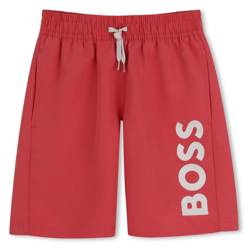 Image of Boss Boss Logo Swimshort In63 Swim Shorts 4 Yrs Red 31569708135