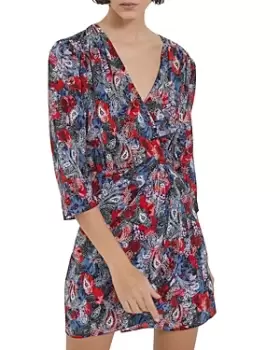 Image of The Kooples Printed Silk Mini Dress