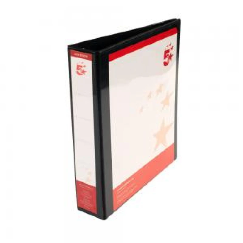 Image of 5 Star Office A4 38mm 4D Presentation Ring Binder Black (10 Pack) 933038