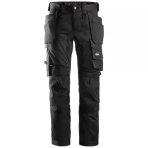 Image of Snickers 6241 Allround Work Stretch Slim Fit Trousers Holster Pockets Black 34" 32"
