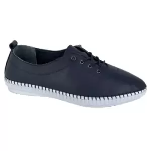 Image of Mod Comfys Womens/Ladies Leather Casual Shoes (4 UK) (Navy Blue)