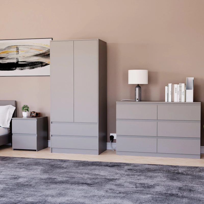 Image of Lassic Vida Designs 3 Piece Denver Bedroom Set 4 Grey unisex One Size