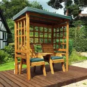 Image of Charles Taylor Twin Seat Arbour with Cover, Green