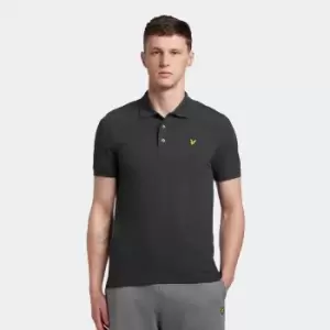 Image of Mens Plain Polo Shirt - Charcoal Marl - L