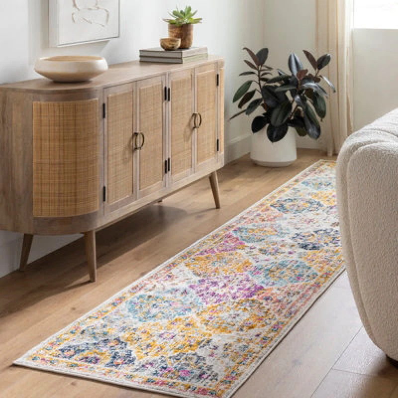 Image of Livabliss Vintage Oriental Boho Saffron/burnt Orange Ines Area Rug 80 X 365cm - Easy Care, Ideal For Hallway Or Beside The Bed