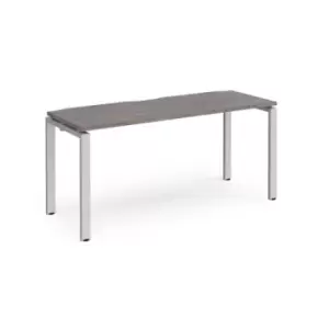 Image of Adapt starter unit single 1600mm x 600mm - silver frame and grey oak top