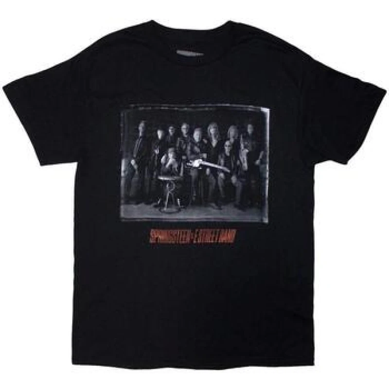Image of Bruce Springsteen Bruce Springsteen Men Tour '24 E-Street Photograph Back Print T-Shirt in Black Size: 2X-large Black XXL Male 5063693967437